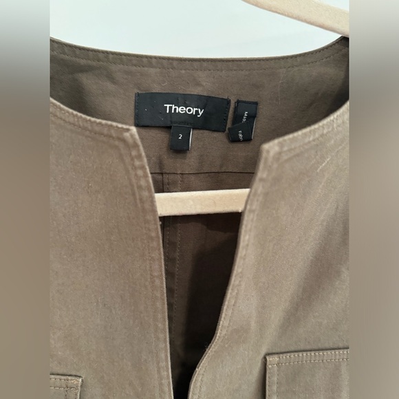 THEORY Utilitarian‎ Stretch Sleeveless Cotton Dress in Cargo Chino St. Wash - Picture 5 of 6